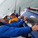 Steve and his son tagging sharks in SF Bay